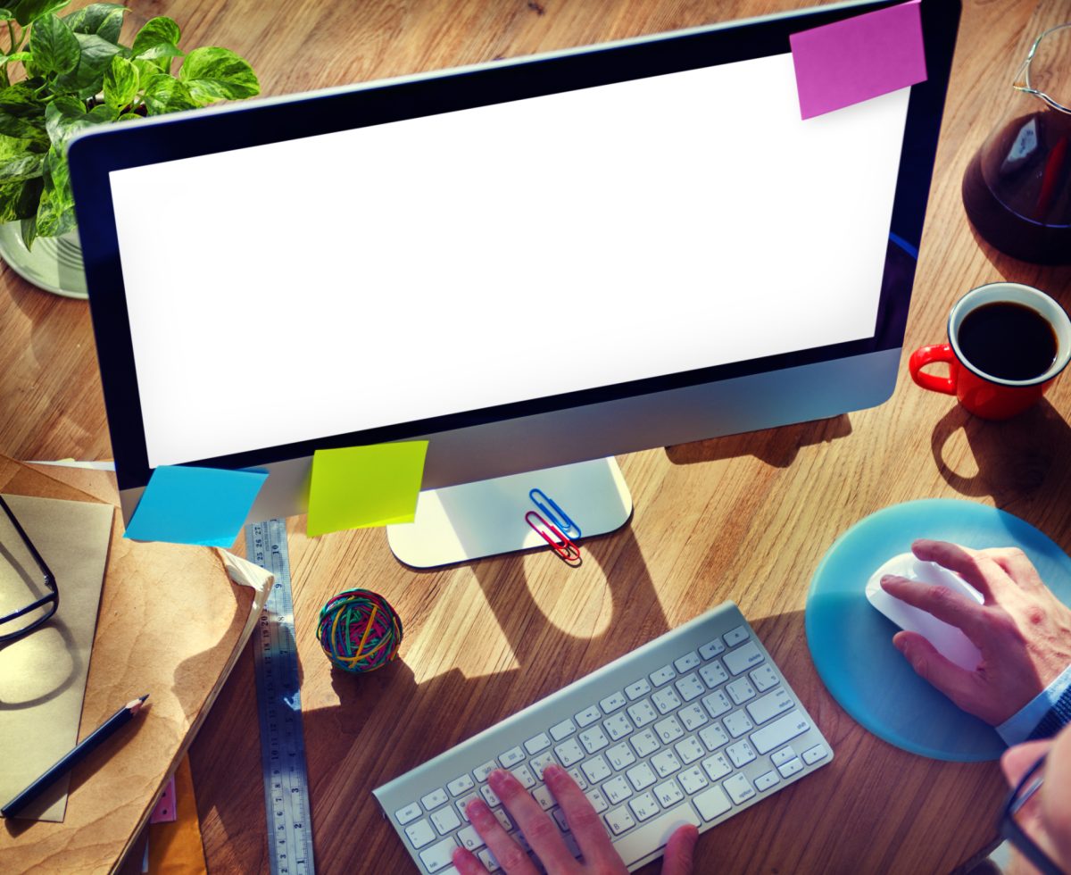 Technology Working Using Computer Office Concept